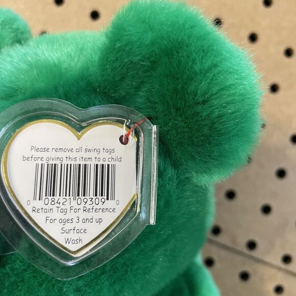 NWT Large TY Beanie Babies Buddies Erin 1998 Shamrock Green Retired RARE - Picture 7 of 10